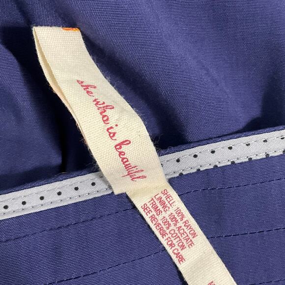 MAEVE Anthropologie Dress Alyssum Dk Blue Med Boho Cottagecore Peasant Festival - Picture 8 of 15